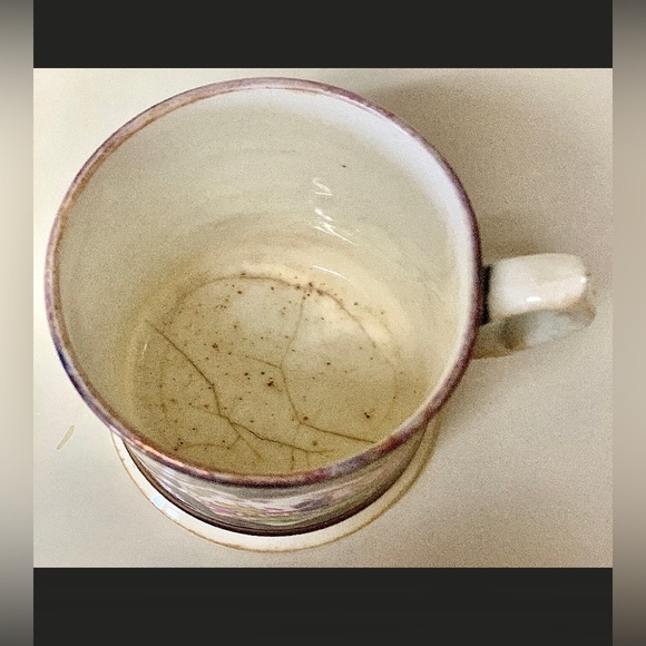 Gaudy Welsh Cobalt Blue Pink Lustre Chinoiserie Child’s Cup Mug - Picture 9 of 10